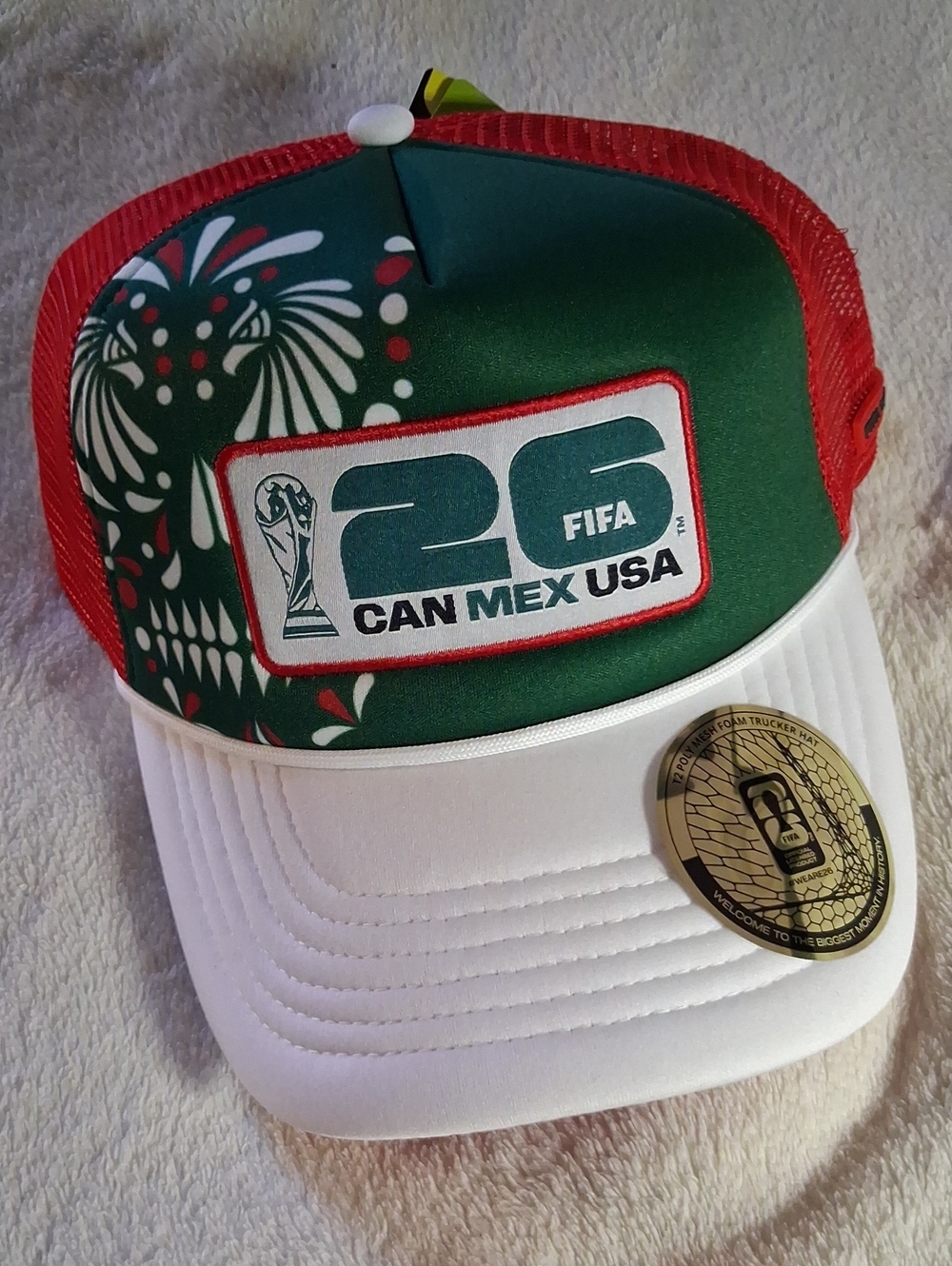 FIFA 26 CAN MEX USA Green & White Trucker Hat